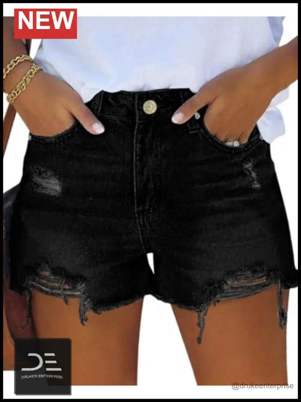 Mid Rise Stretchy Cut Off Denim Shorts Distressed Ripped Jean Shorts